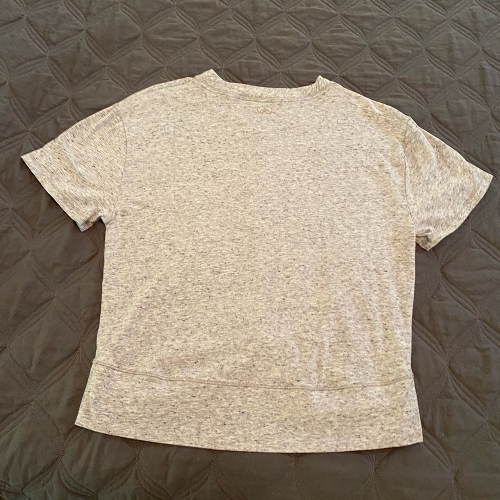 CALIA Women’s Athletic Short Sleeve Top, Speckled Gray, Size Medium